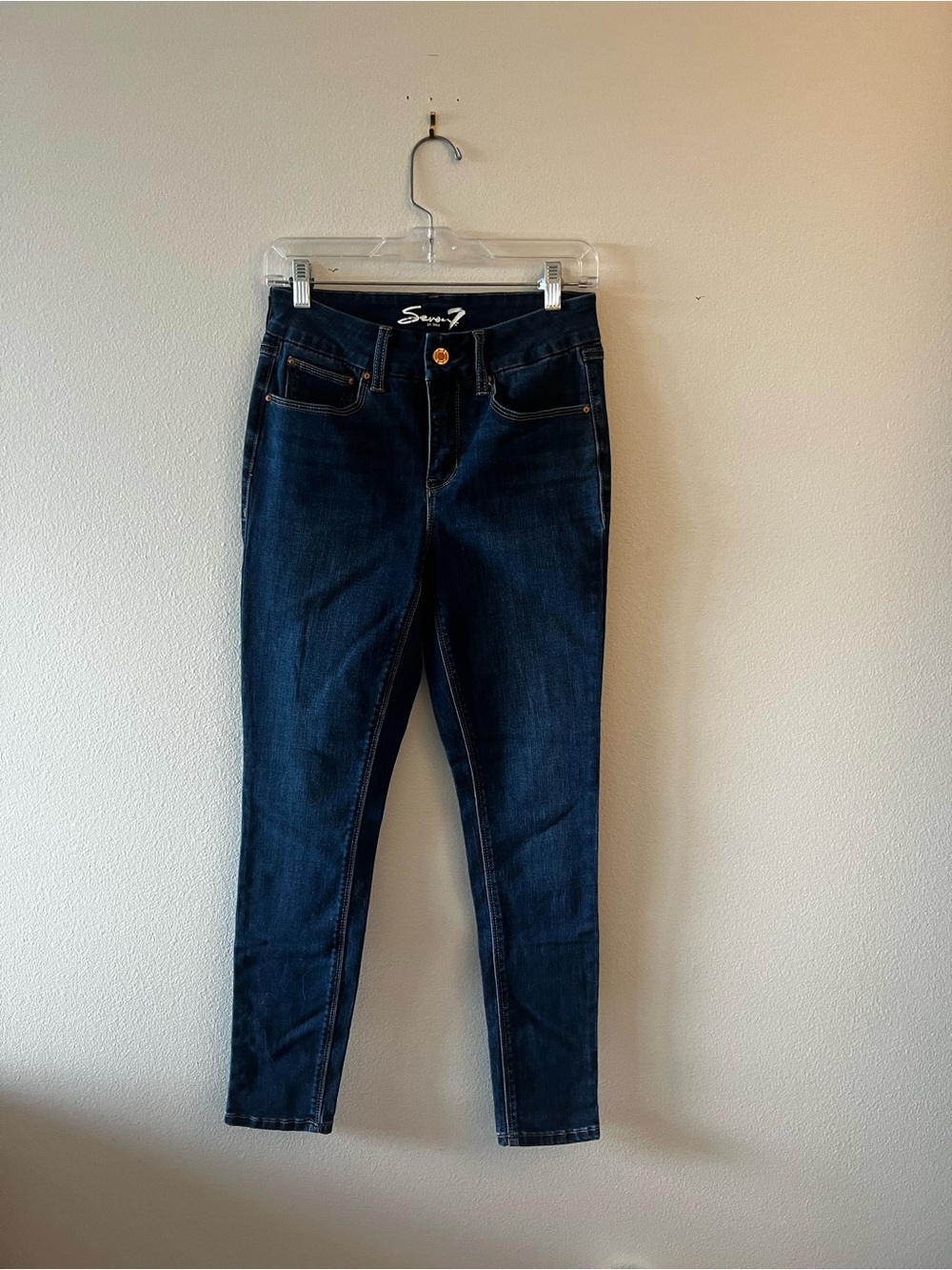 Seven7 Dark Indigo High-Rise Skinny Jeans
